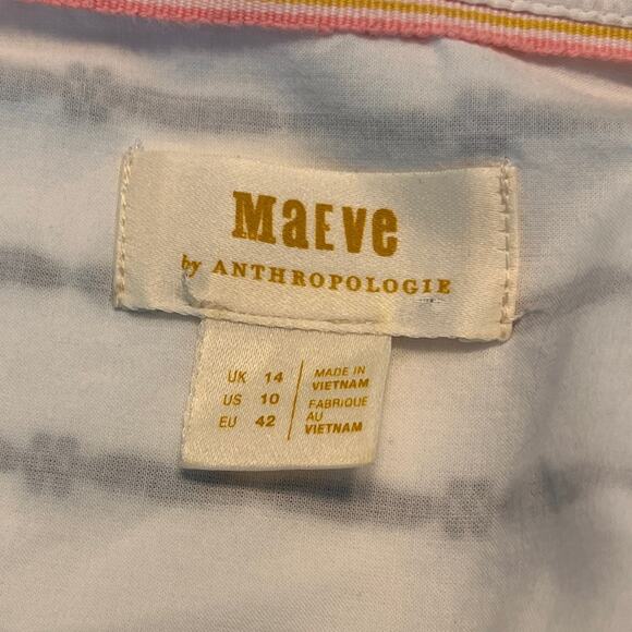 Anthropologie Maeve Clip Dot Relaxed Button down Shirt Size 10 - Picture 7 of 12